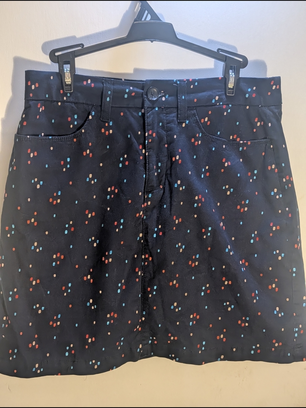 croft & barrow Navy Skort with Red and Teal Dot Print